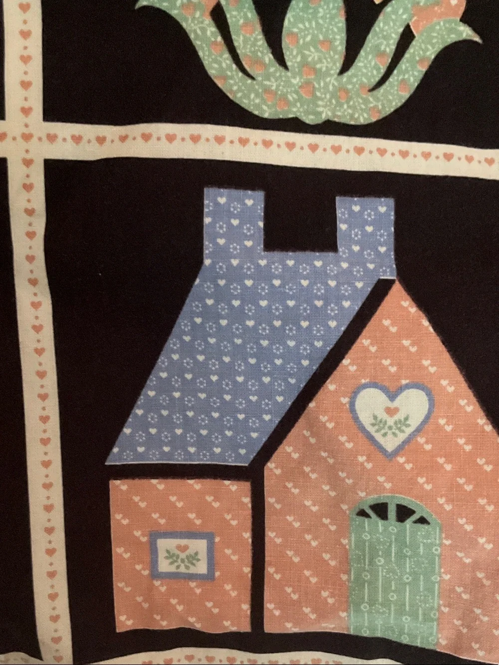 Vintage looking quilt pattern handmade tablecloth